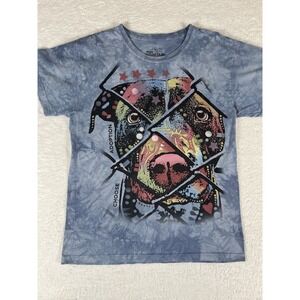 The Mountain Choose Adoption Dog Blue White Tie Dye Animal Shirt Sz Large 2015